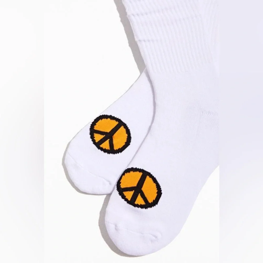 Peace Sign Toe Icon Crew Sock | Urban Outfitters